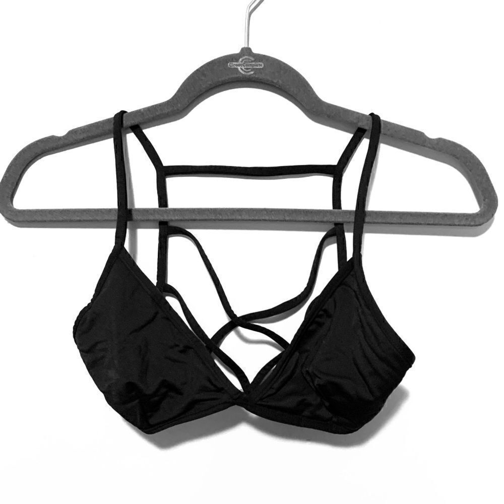 Black strappy bikini top 